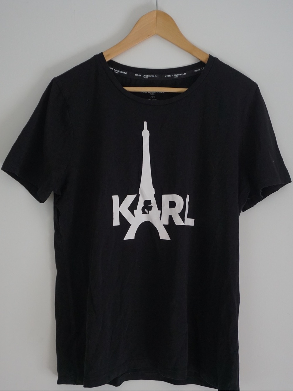 Karl Lagerfeld Black Tee with White Logo